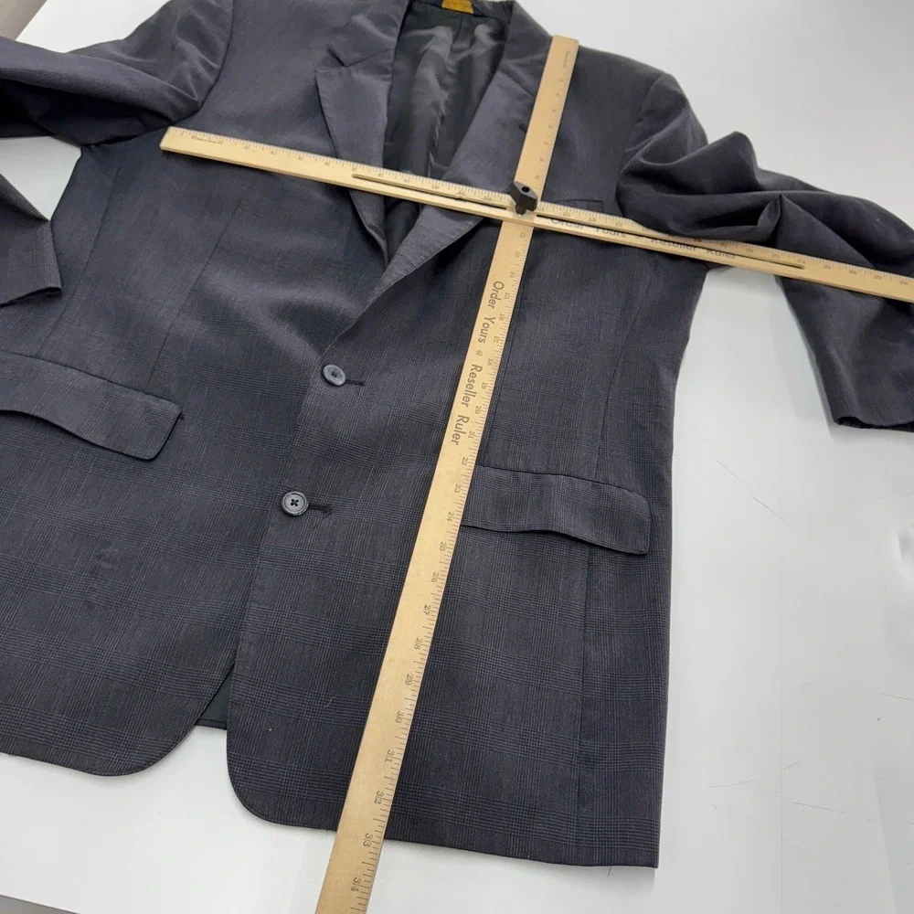 Brooks Brothers Blazer Mens 44L Grey Plaid‎ Glen Check Union Made Vintage